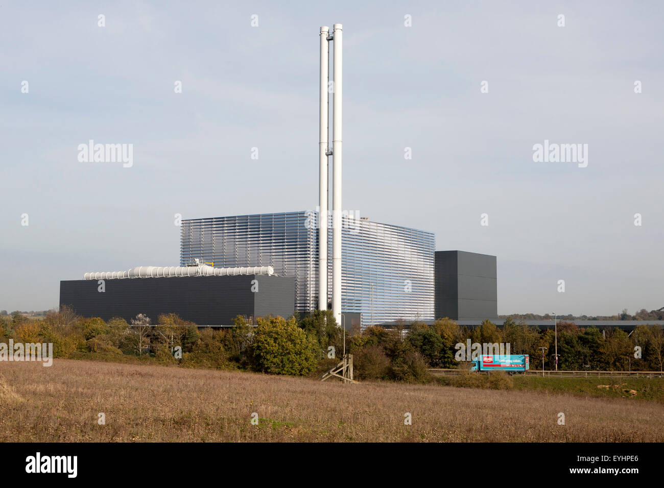 Neu abgeschlossen Ende 2014-Energie aus Abfall Strom Erzeugung Kraftwerk, Great Blakenham, Suffolk, England, UK Stockfoto