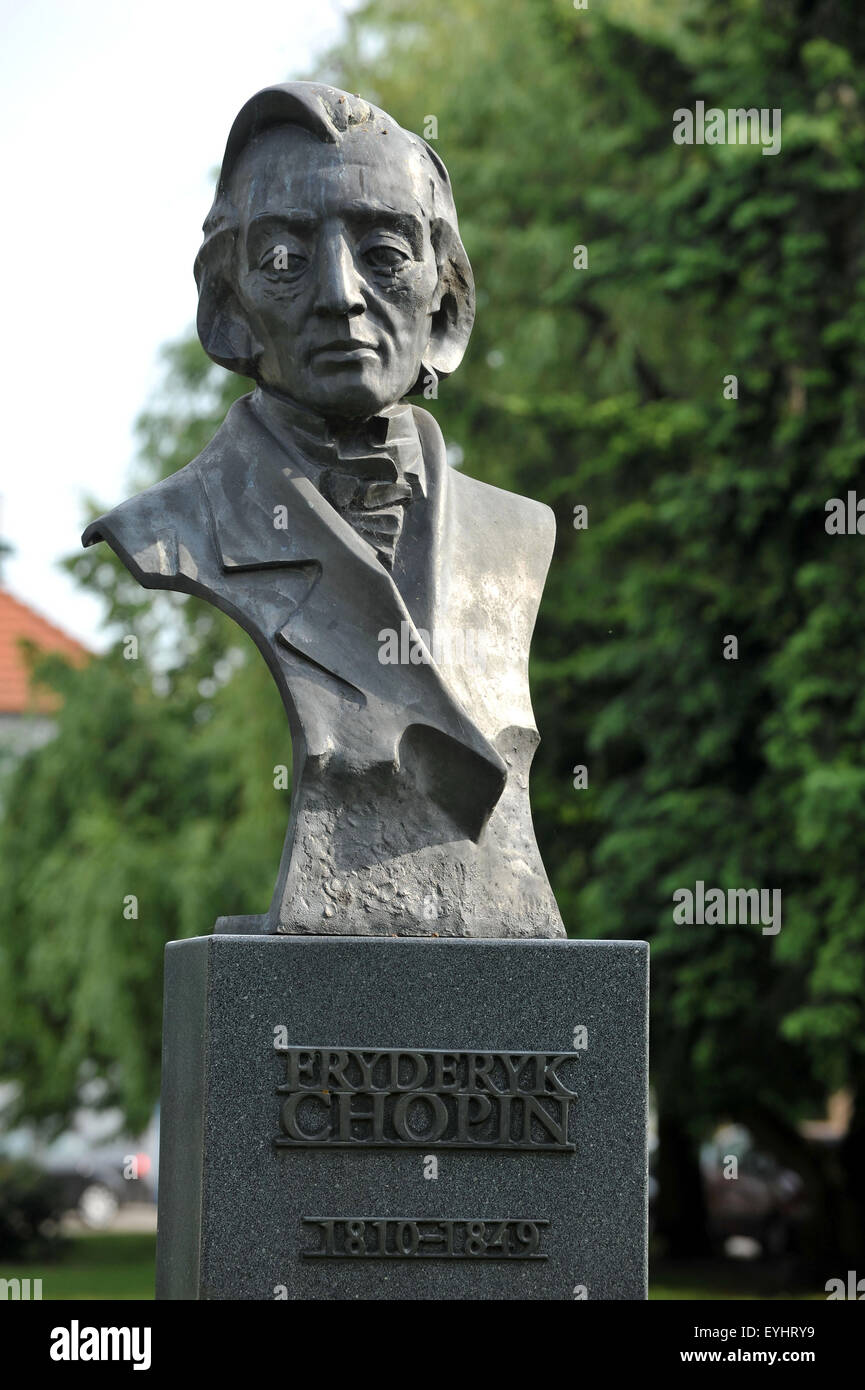 Frederick Chopin Denkmal, Nowy Tomysl Wielkopolska Provinz Polen. Stockfoto