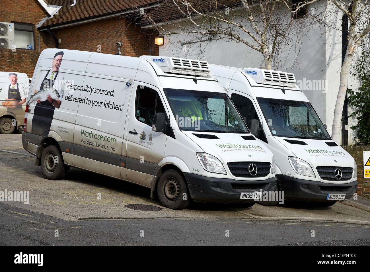Waitrose Delivery vans, England, UK Stockfoto