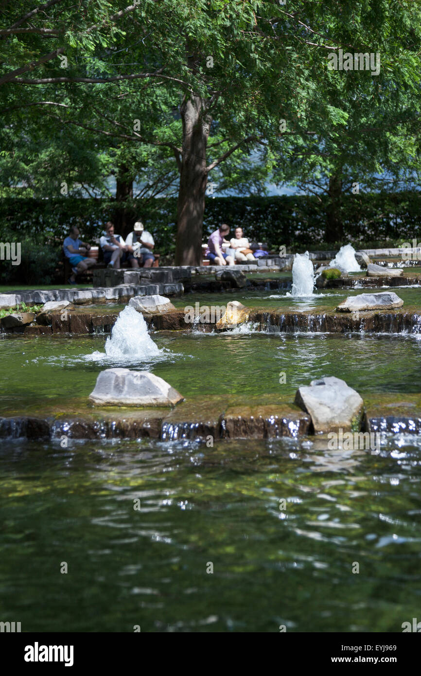 Jubilee Park Brunnen in Canary Wharf Stockfoto