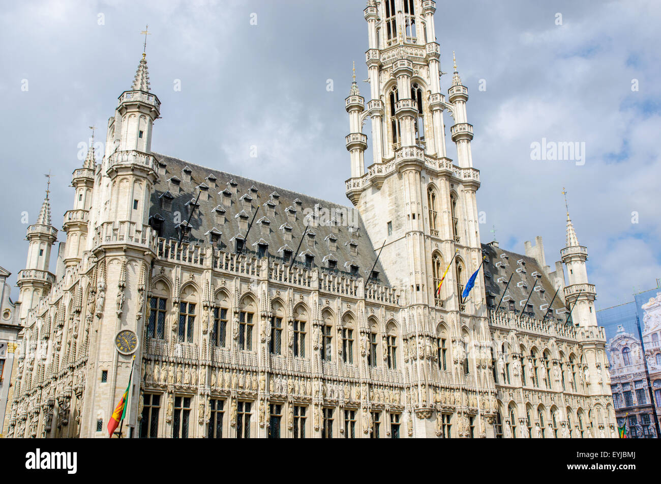 Brüssel Hotel de Ville / Rathaus Stockfoto