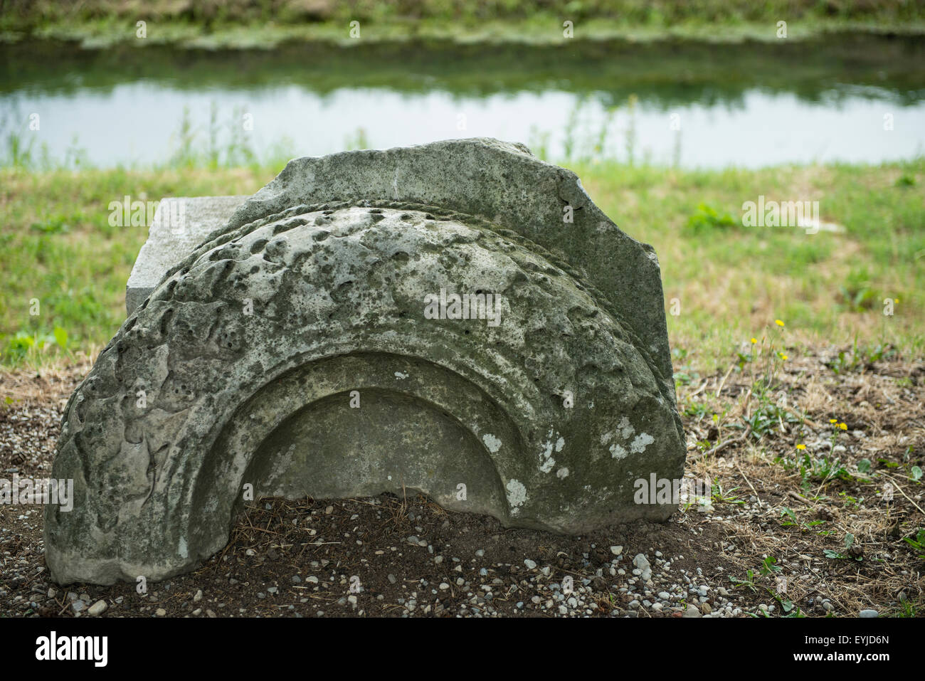 Archäologische Ausgrabungen in Aquileia, Italien. Der Heilige Weg und den Binnenhafen. Stockfoto