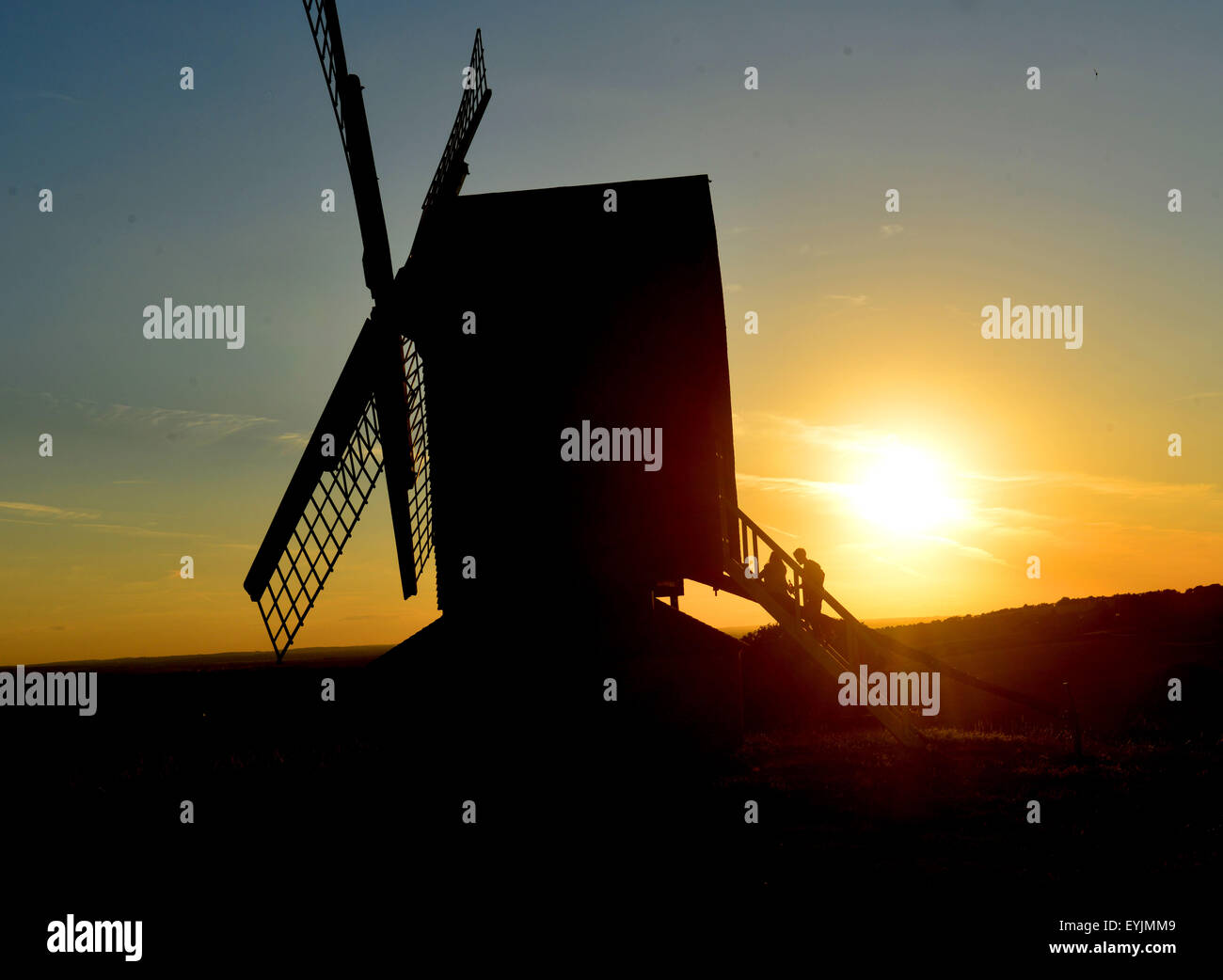 Sonnenuntergang am Brill Windmühle Buckinghamshire england Stockfoto