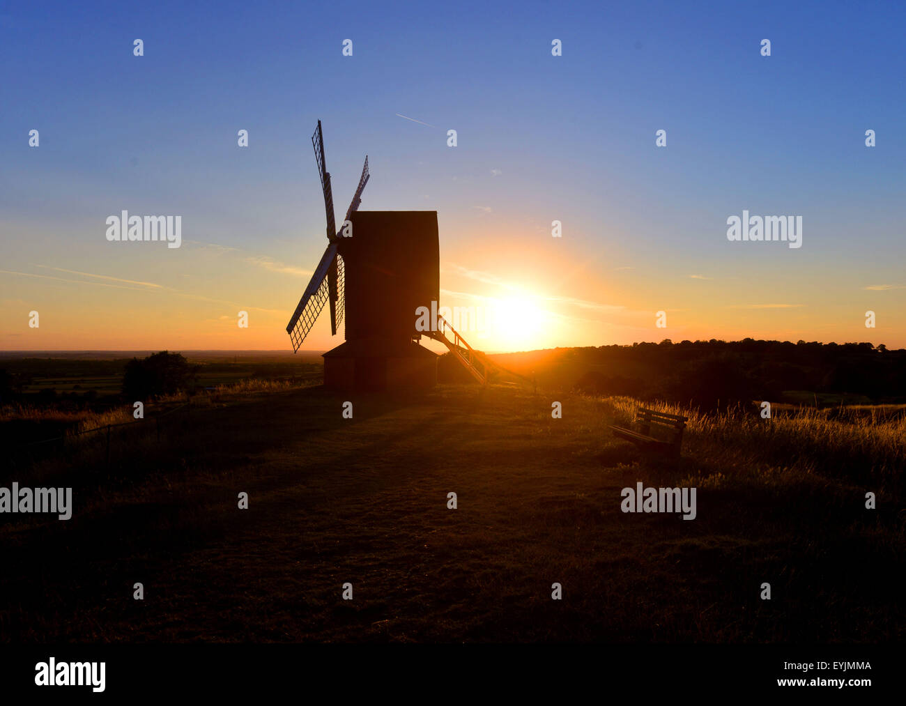 Sonnenuntergang am Brill Windmühle Buckinghamshire england Stockfoto