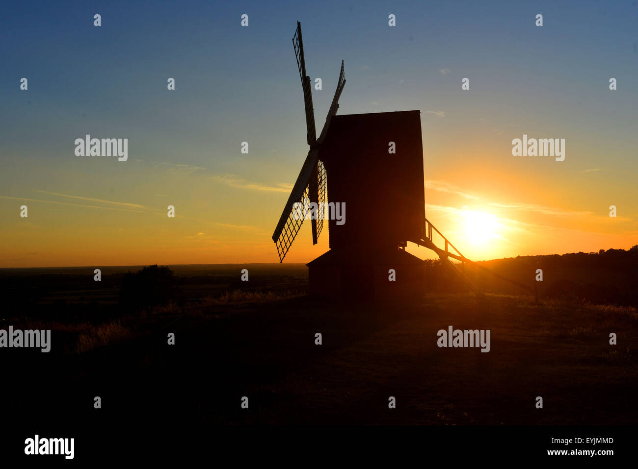 Sonnenuntergang am Brill Windmühle Buckinghamshire england Stockfoto