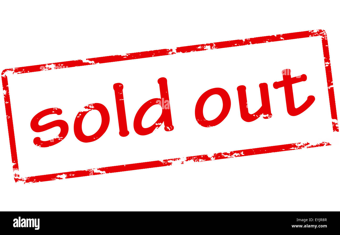Stempel mit Text verkauft heraus innen, Vektor-Illustration Stockfoto