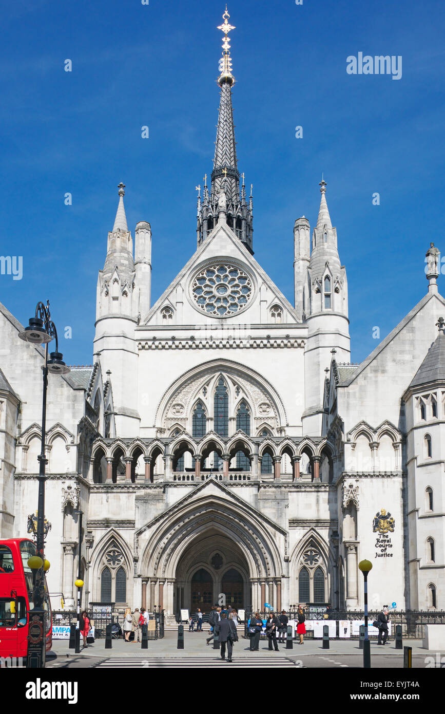 Eingang Royal Courts of Justice London England Stockfoto