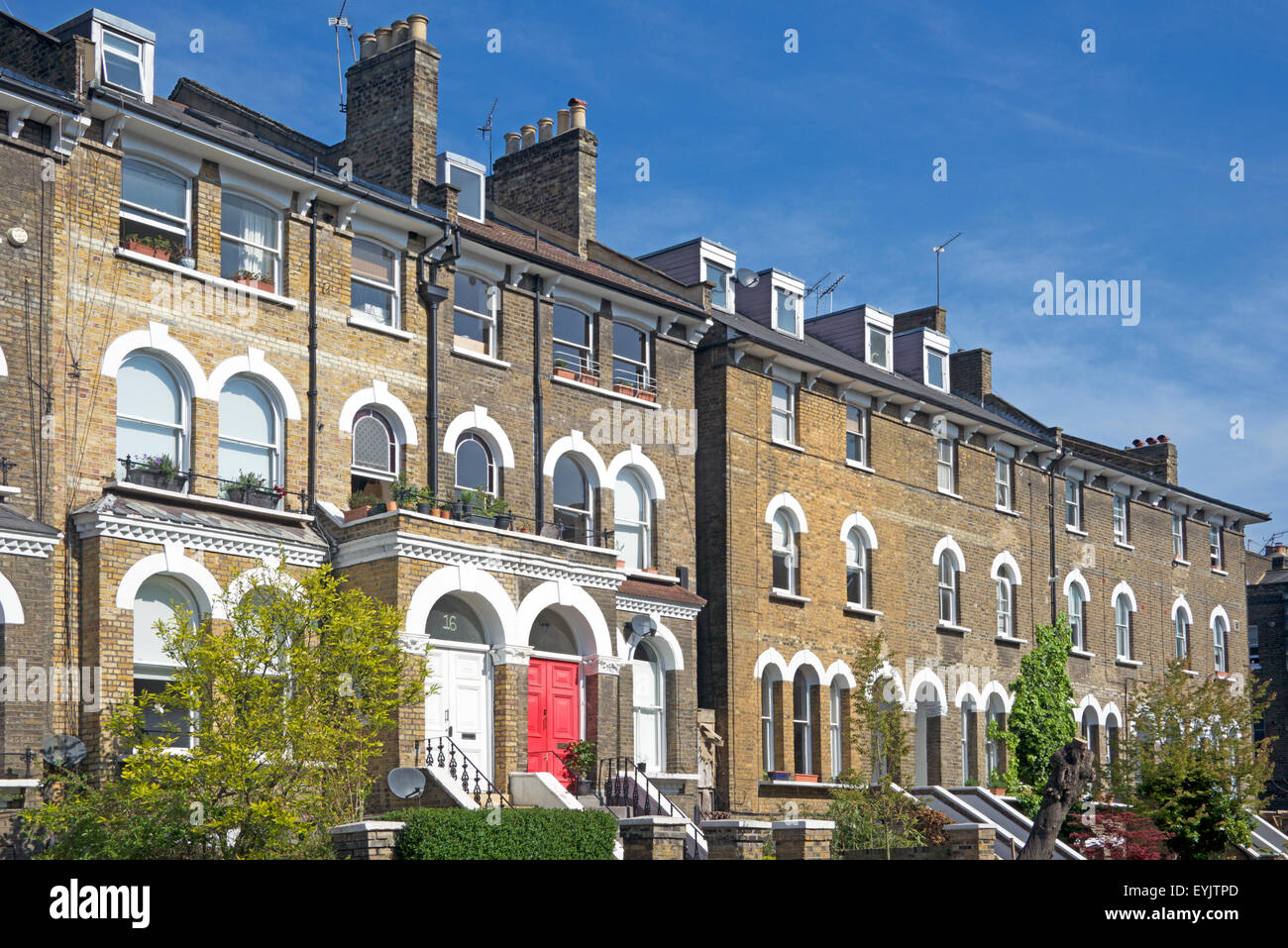 Viktorianischen Reihenhaus Häuser Nord Villen Camden Town London England Stockfoto