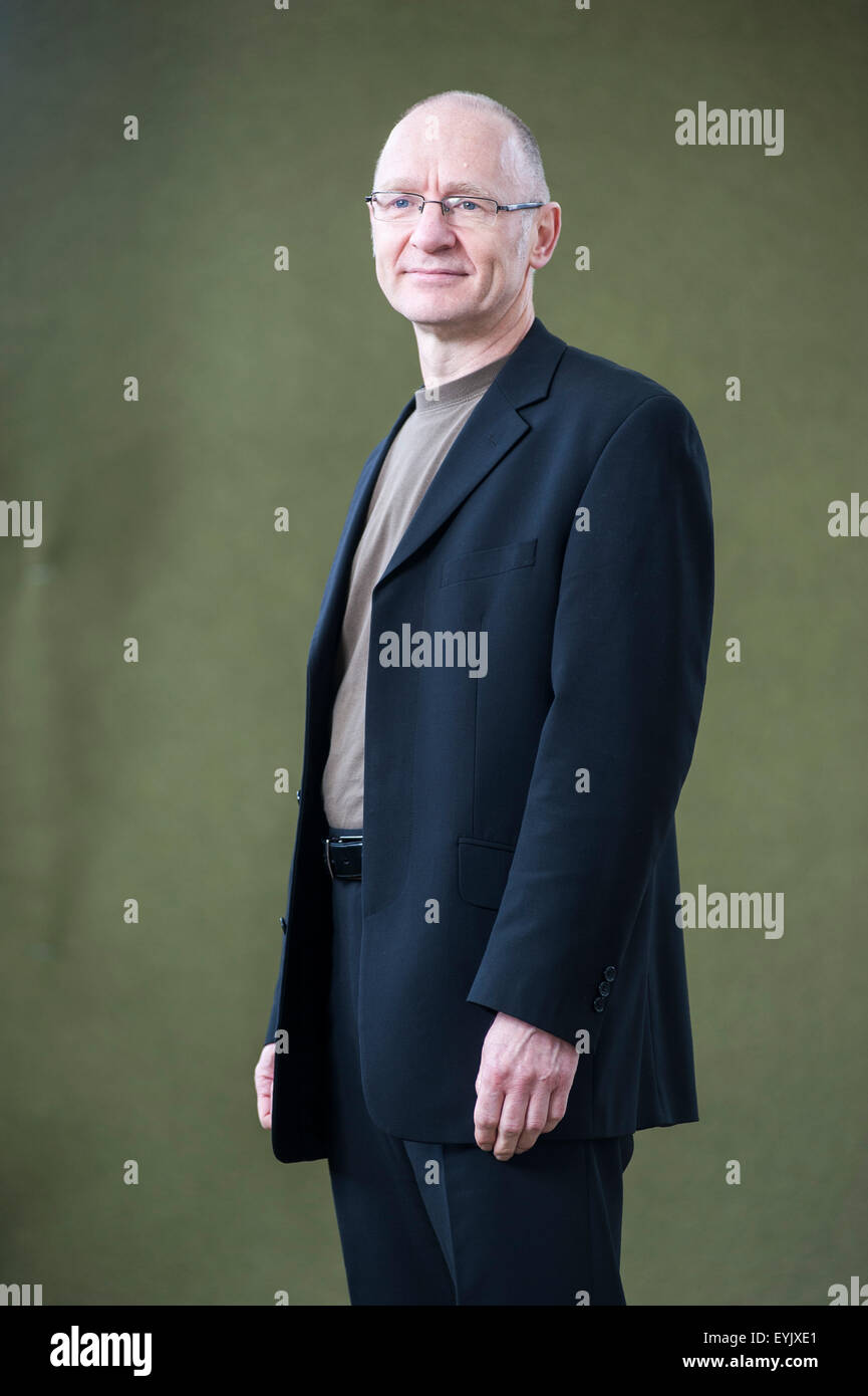 Schottischer Schriftsteller, James Robertson, erscheinen auf dem Edinburgh International Book Festival. Stockfoto