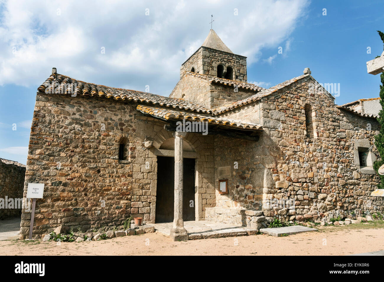 Kirche Sant Marti de Romanya. Santa Cristina d ' Aro. Stockfoto