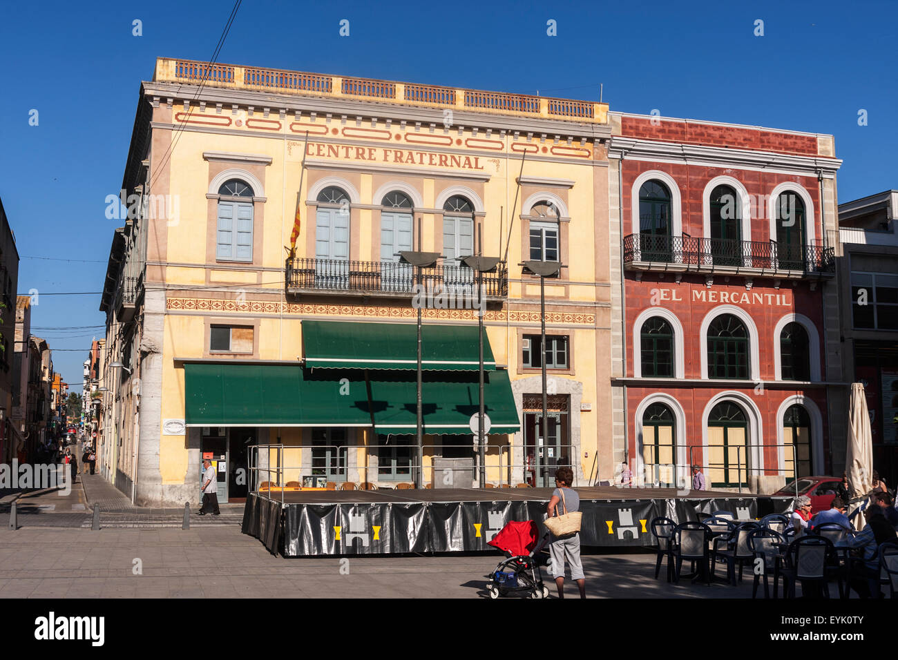 Fraternal und El Mercantil, alten Casinos Zentrum. Palafrugell. Stockfoto