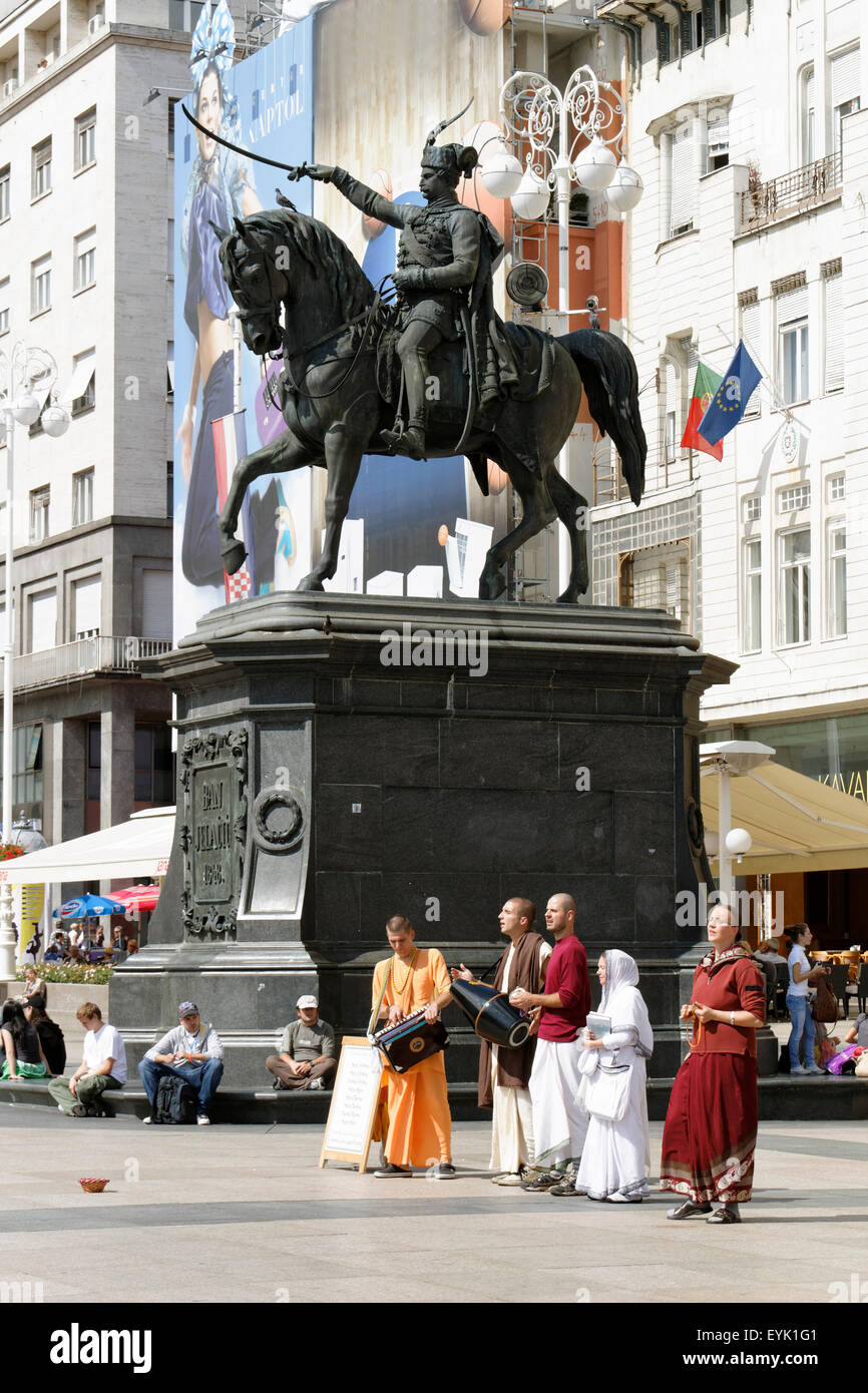 Hase Krisna am Hauptplatz, Zagreb, Kroatien, Europa Stockfoto