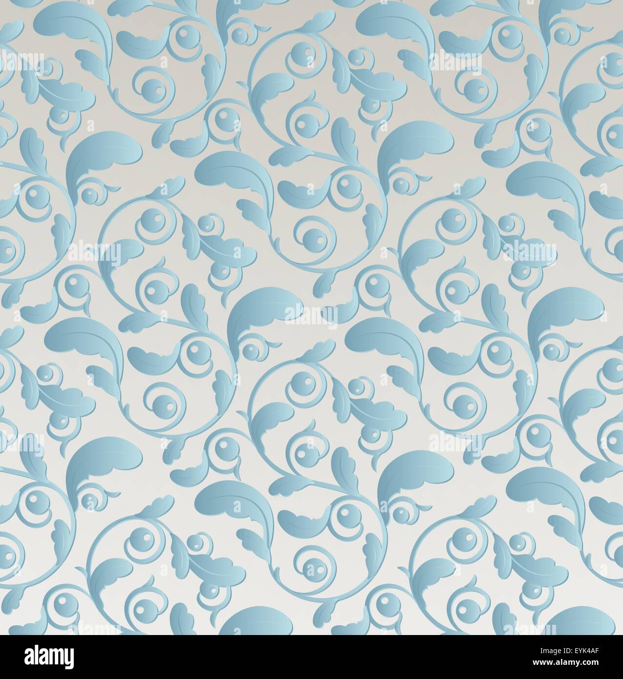 Vintage Silber und blau nahtlose Blumenmuster mit Clipping-Maske Stock Vektor