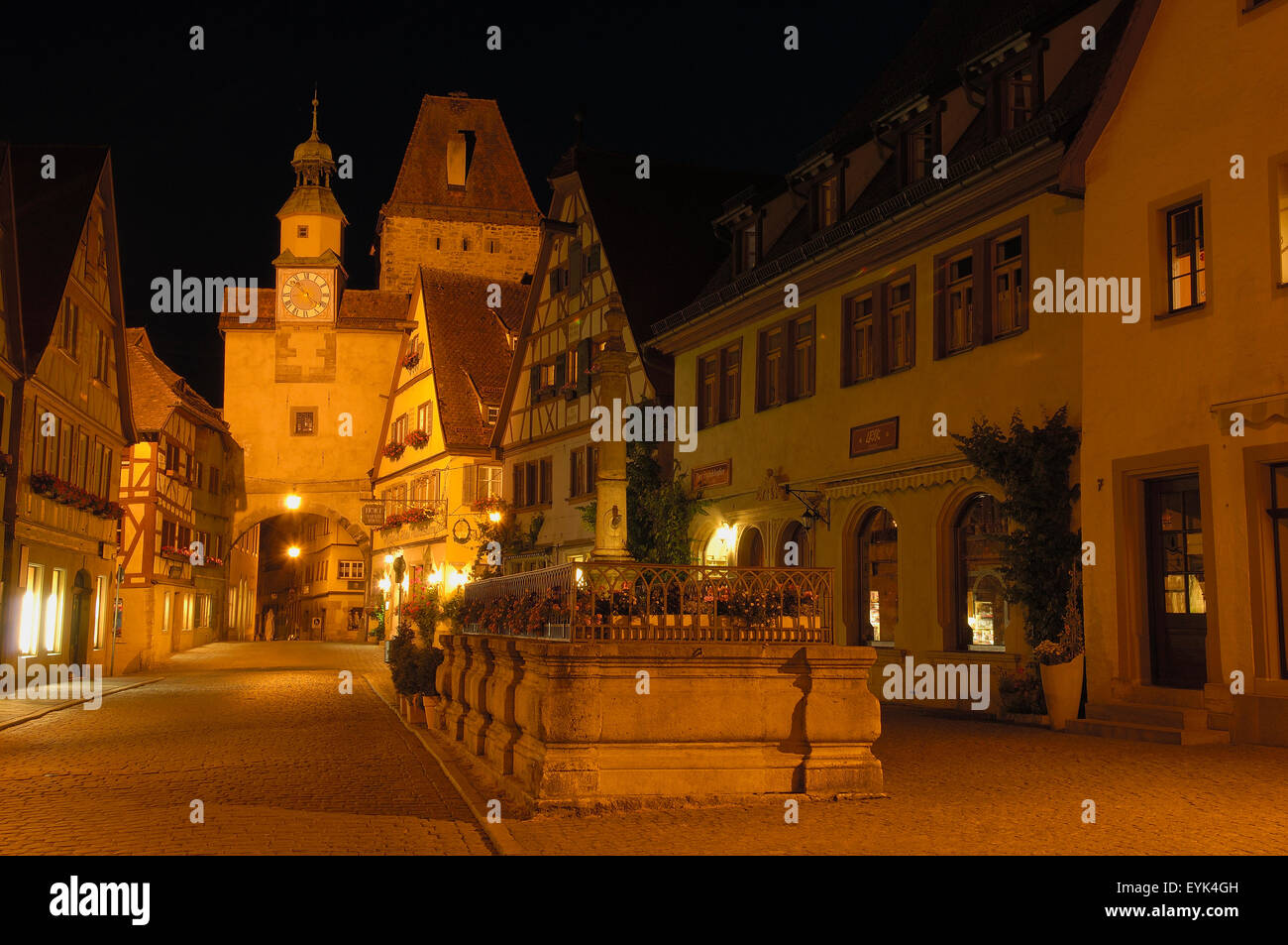 Rothenburg Ob der Tauber, Markus Turm, romantische Straße, Romantische Strasse, Franken, Bayern, Deutschland, Europa Stockfoto