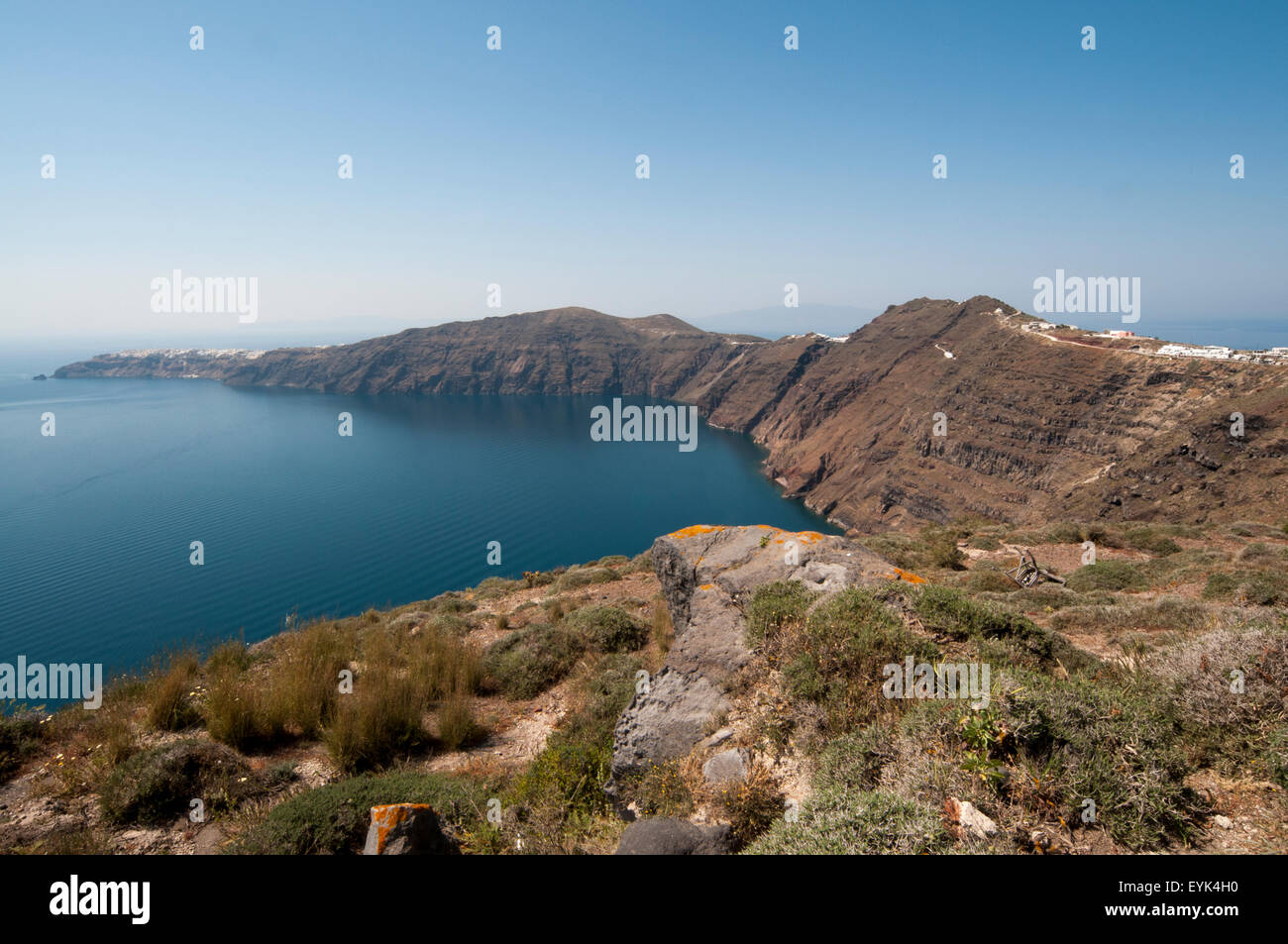 Insel Santorin in der Ägäis ist ein Teil einer Caldera gebildet durch einen großen Vulkanausbruch um 1610 v. Chr. Stockfoto