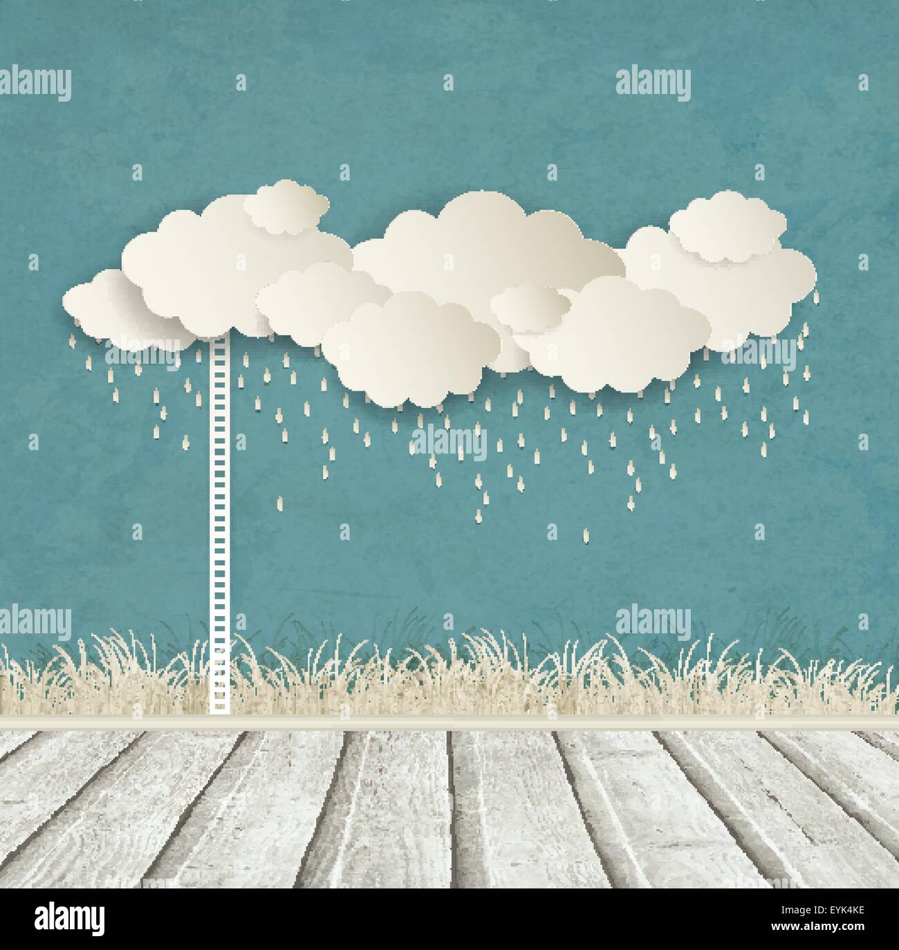 Vintage-Design mit Wolken Stock Vektor