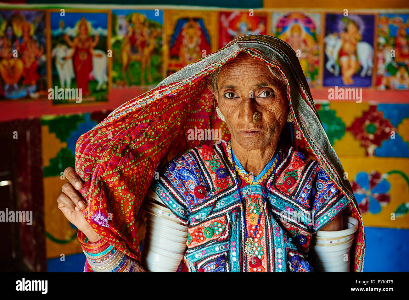 Indien, Gujarat, Kutch, Ludia Dorf, Harijan ethnische Gruppe Stockfoto