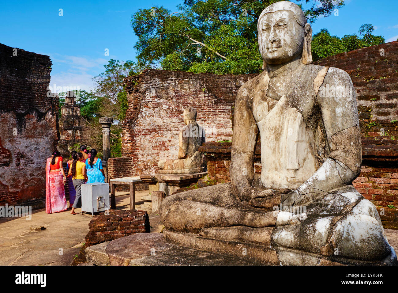 Sri Lanka, Ceylon, North Central Province, antiken Stadt Polonnaruwa, UNESCO-Weltkulturerbe, Viereck, Vatadage Tempel, Stockfoto