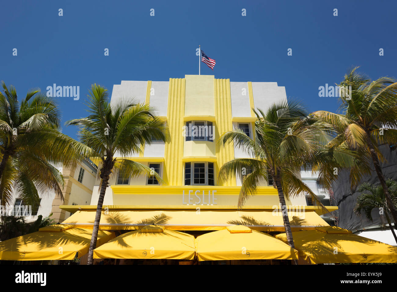 LESLIE HOTEL (© ALBERT ANIS 1937) OCEAN DRIVE SOUTH BEACH MIAMI BEACH FLORIDA USA Stockfoto