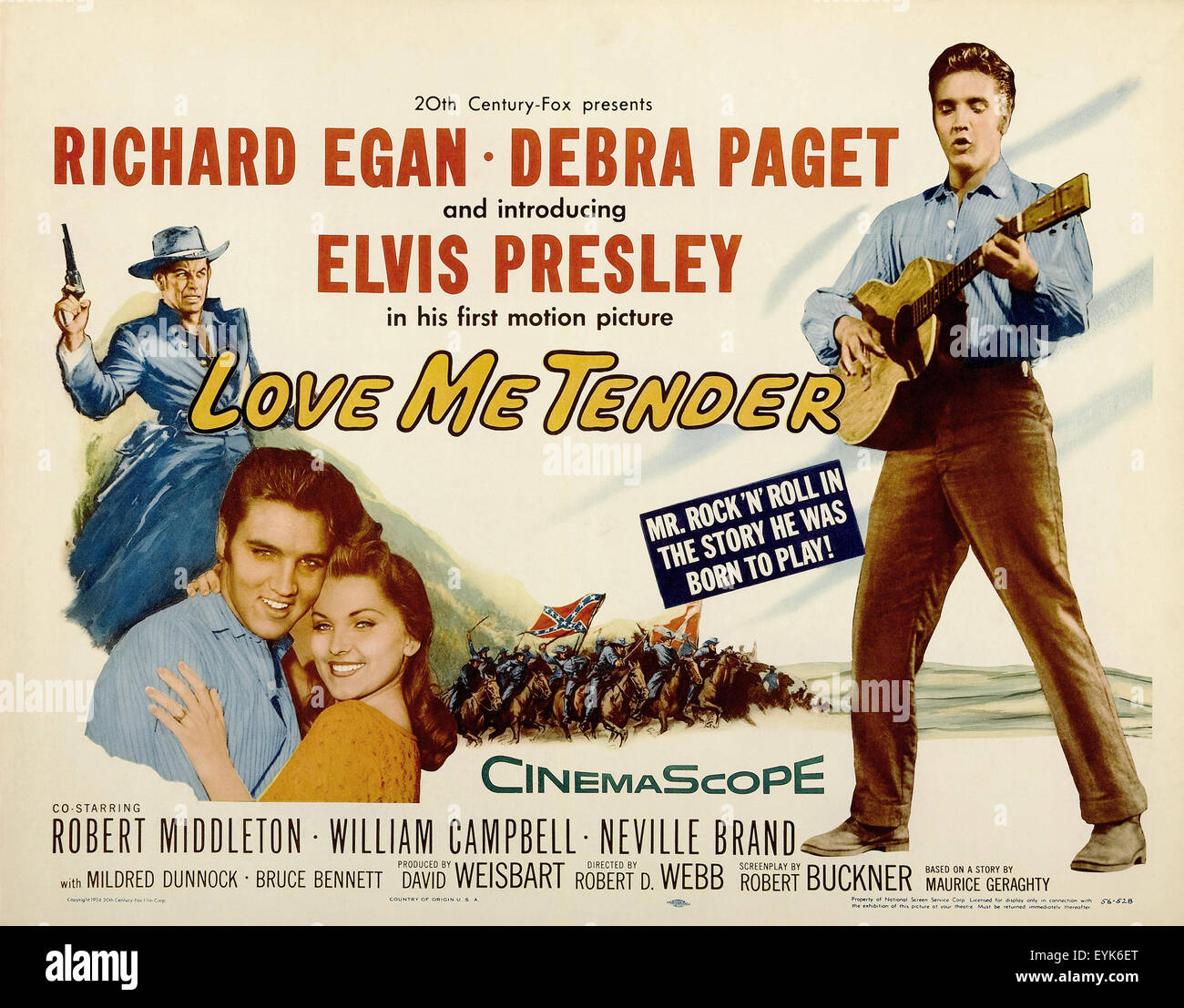 Love Me Tender - Elvis Presley - Filmposter Stockfoto