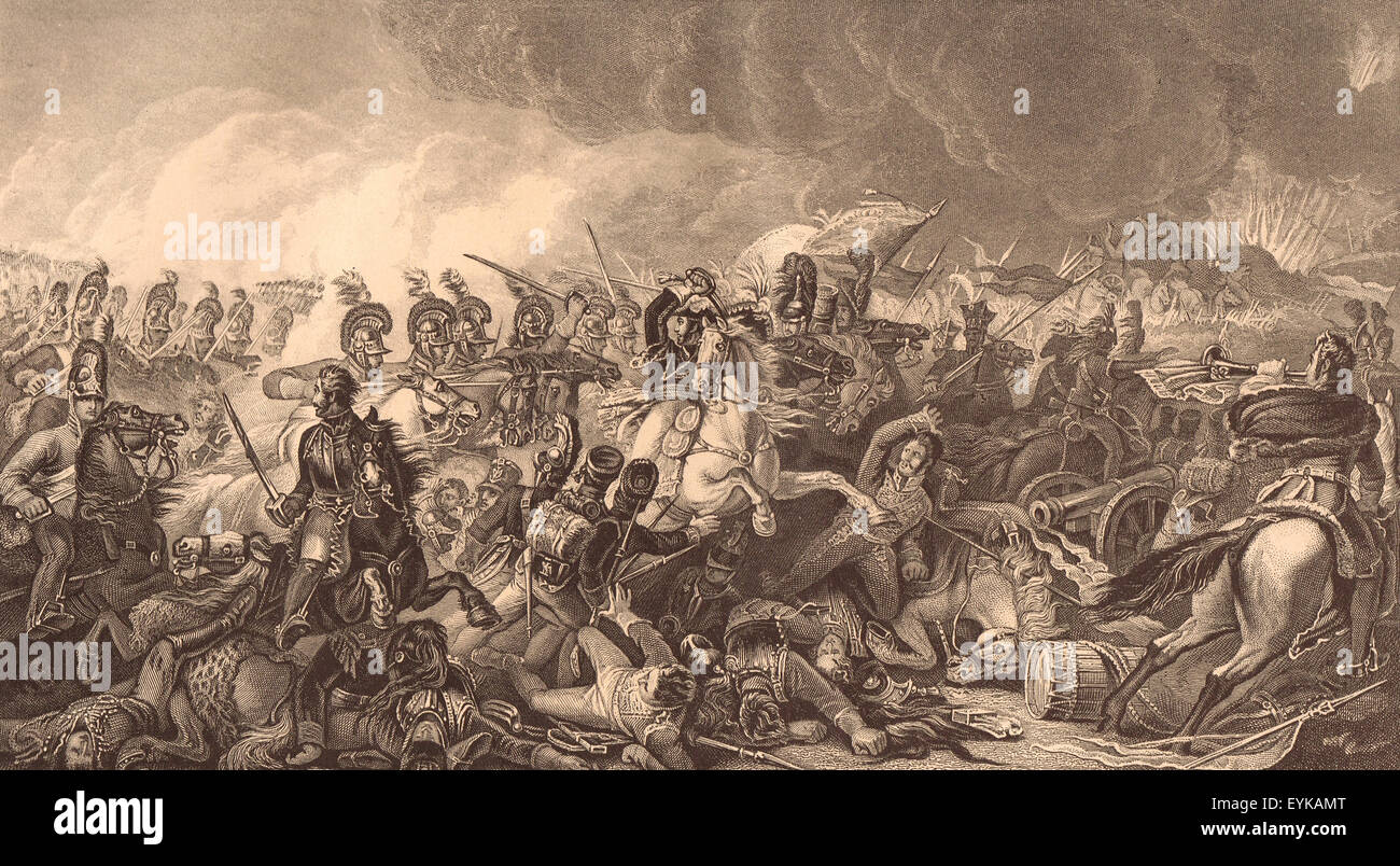 Gebühr von den Wachen bei Waterloo 1815 Stockfoto