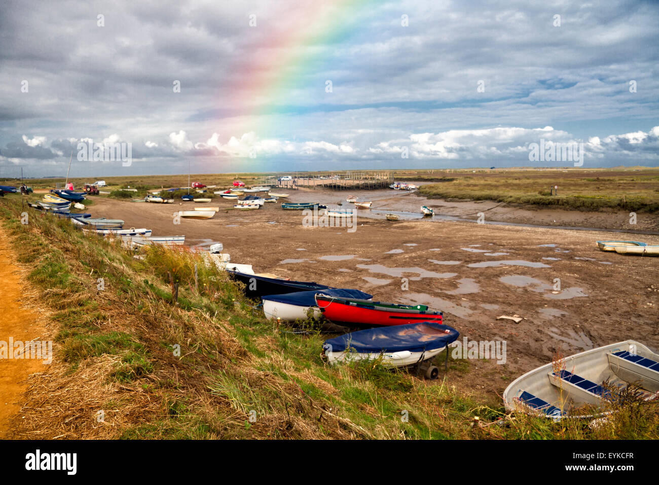 Segeln Sie, Boote, Moreston Kai, Norfolk, Großbritannien Stockfoto