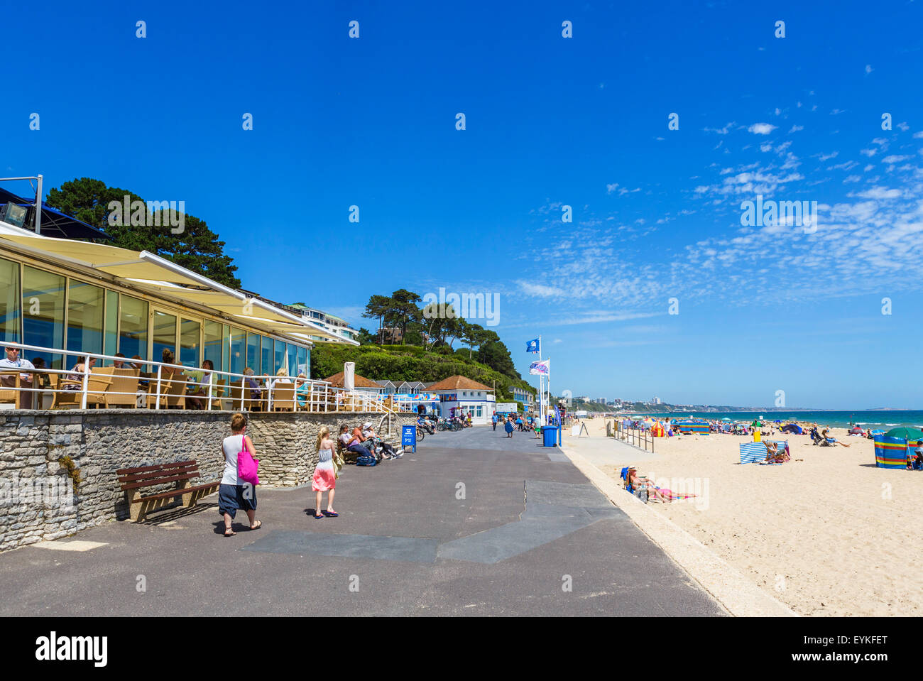 Branksome Strand zwischen Poole und Bournemouth, Dorset, England, UK Stockfoto