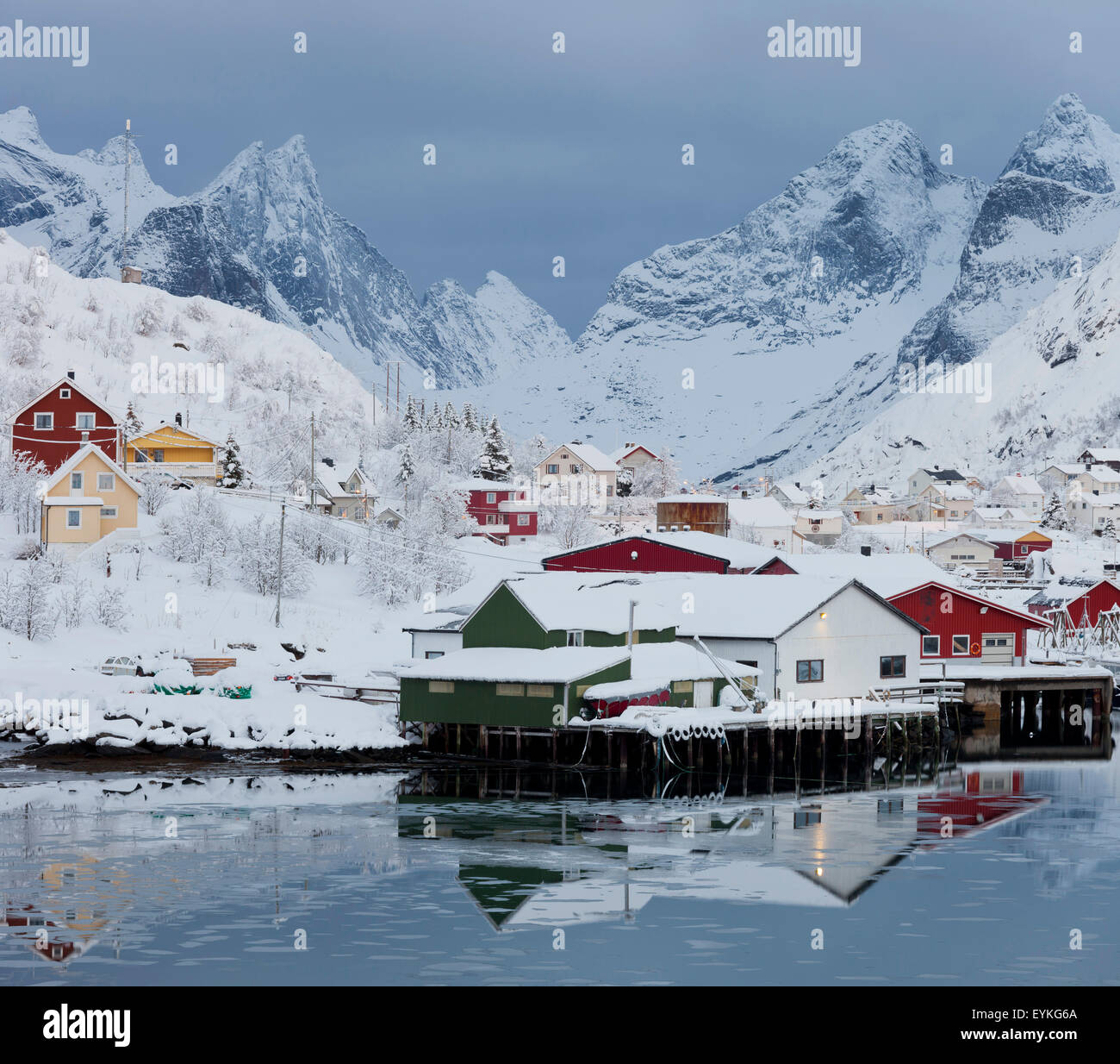 Reinigen Sie, Moskenesoya, Lofoten, Land im Norden, Norwegen Stockfoto