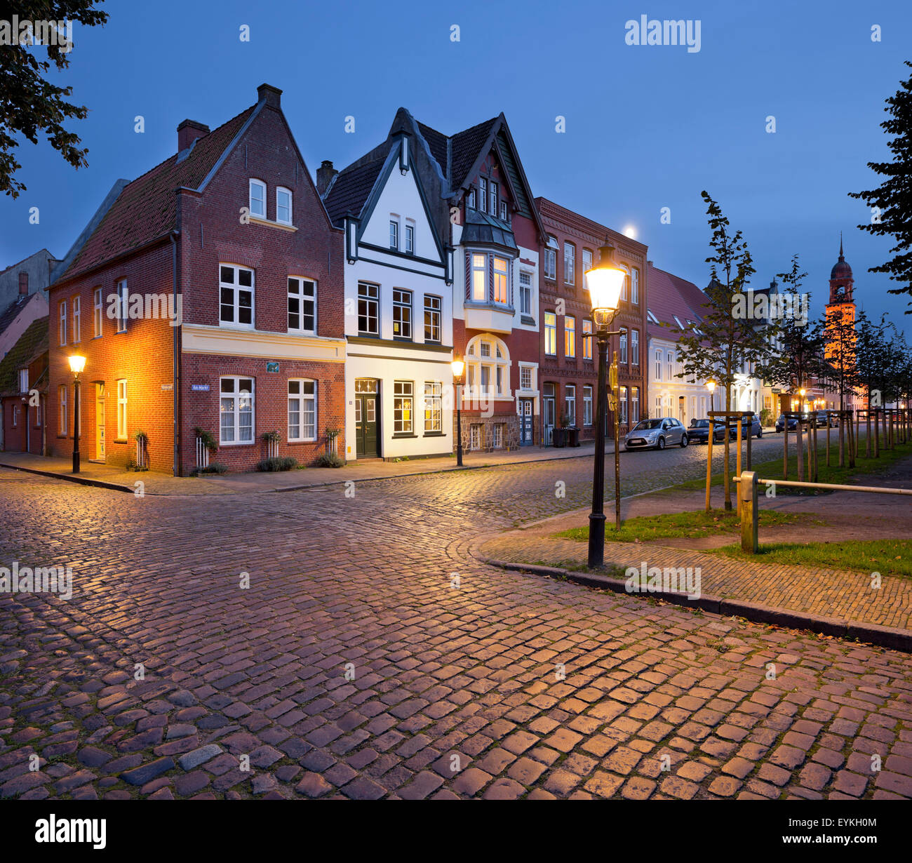 Häuser an der mittleren Burg Damm, Friedrichs Stadt, Schleswig-Holstein, Deutschland Stockfoto
