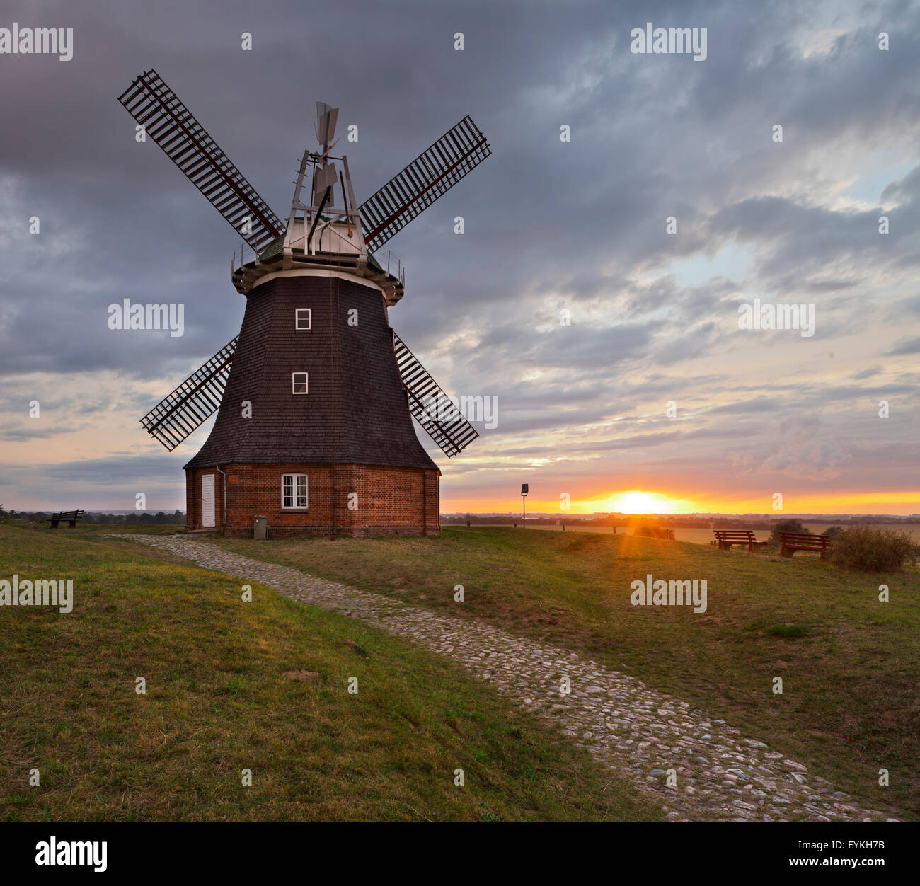 Windmühle in Stove, Mecklenburg-West Pomerania, Deutschland Stockfoto