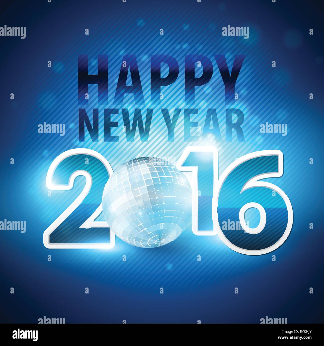 Glückliches neues Jahr 2016 bunte Disco-Lichter Hintergrund. Vektor-illustration Stock Vektor