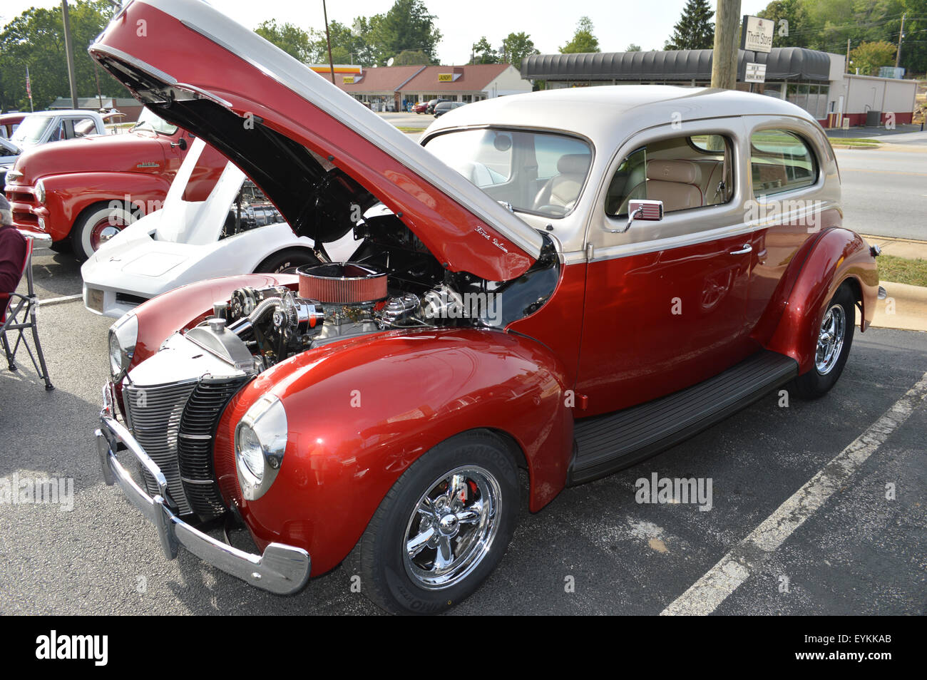1940-Ford, der restauriert wurde, und hat einen aktualisierte Antriebsstrang. Stockfoto