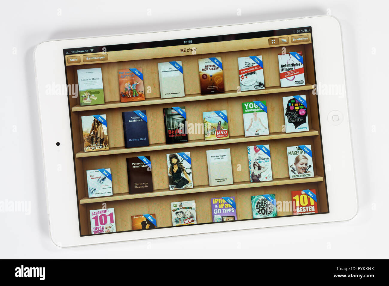 Apple iPad Mini, Display, Bücher, iPad ext., Programm, Multi-Air-Funktion, Stockfoto