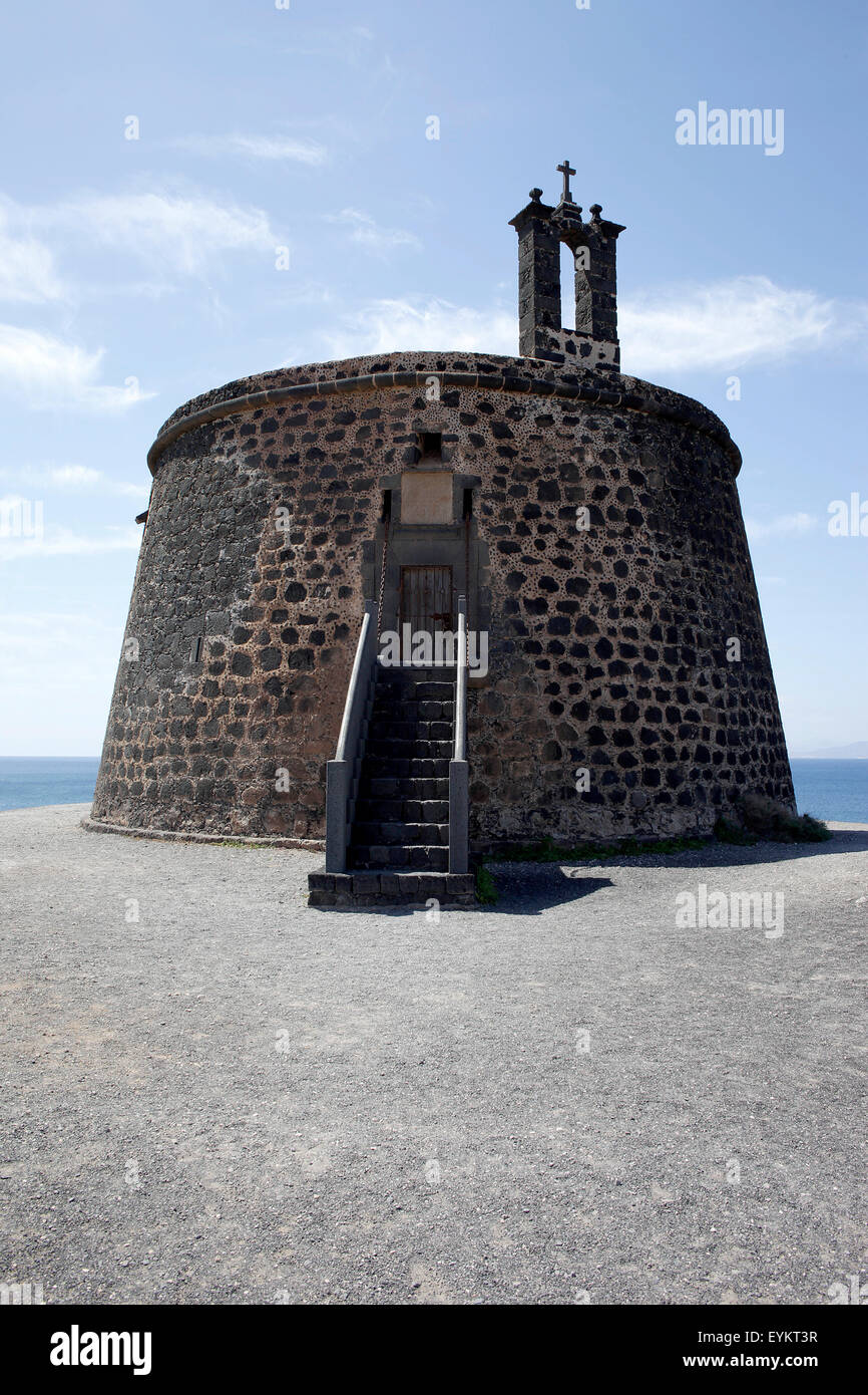 Castillo del Aguila, Las Coloradas, Kanarische Inseln, Lanzarote, Spanien Stockfoto