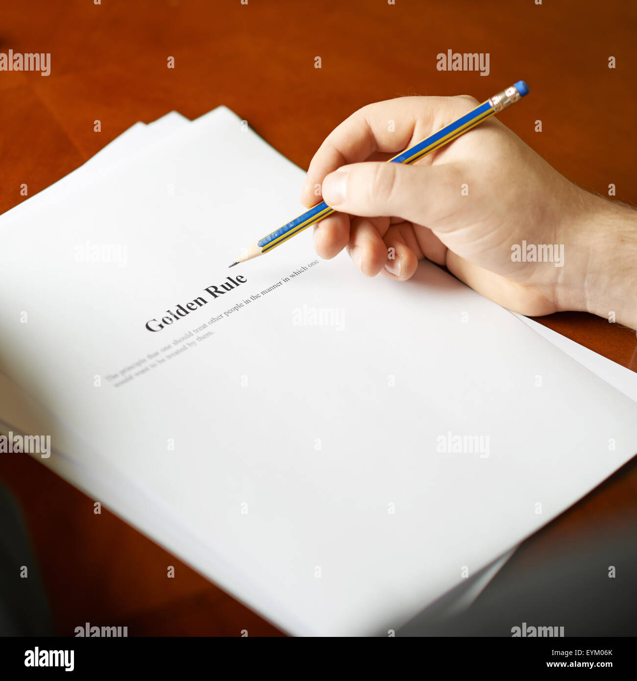 Goldene Regel Definition Zusammensetzung Stockfoto