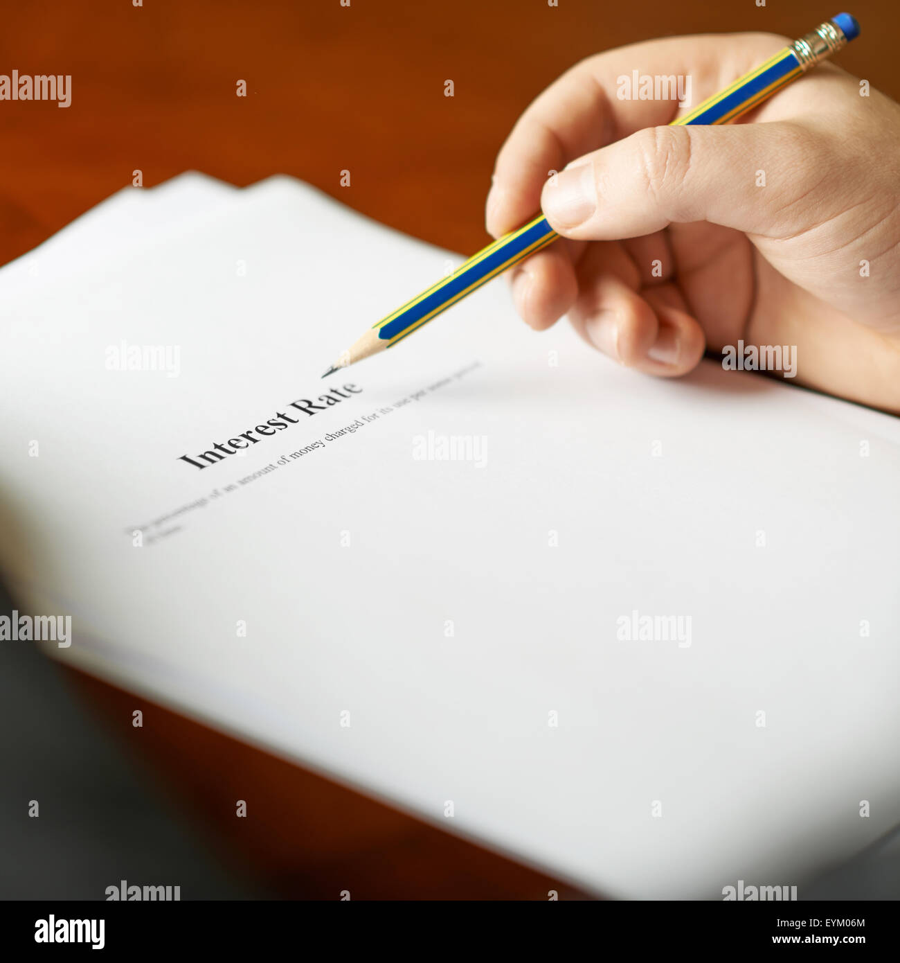 Zinssatz-Definition-Zusammensetzung Stockfoto