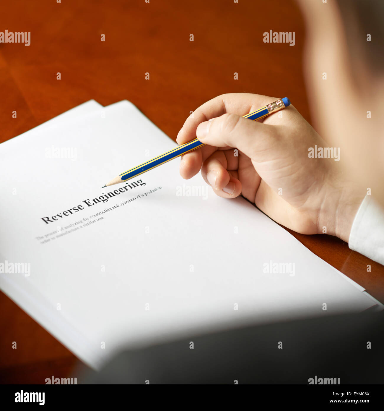 Reverse Engineering Definition Zusammensetzung Stockfoto