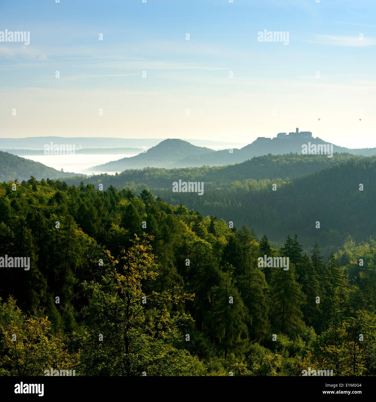 Deutschland, Thüringen, Wartburg, Blick aus dem Rennsport steilen Pfad, Stockfoto