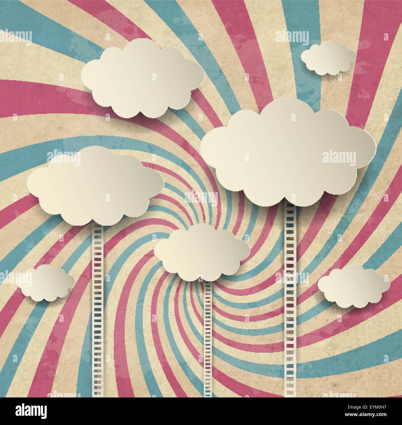 Vintage-Hintergrund mit Wolken Stock Vektor