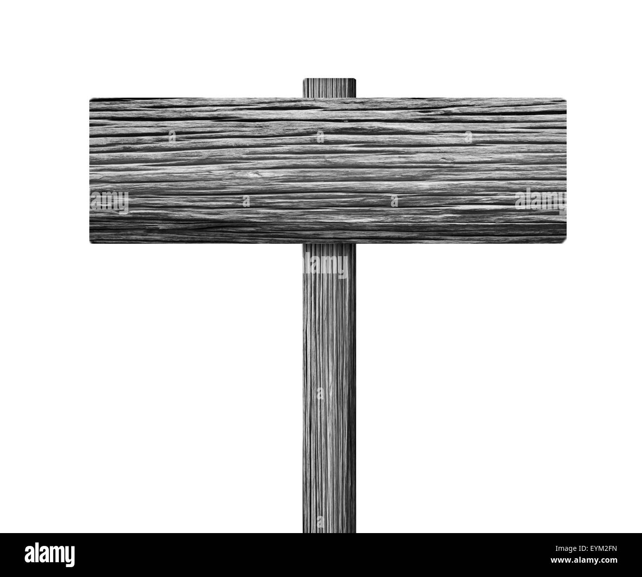 Alten Holzschild isoliert auf weißem Hintergrund. Stockfoto