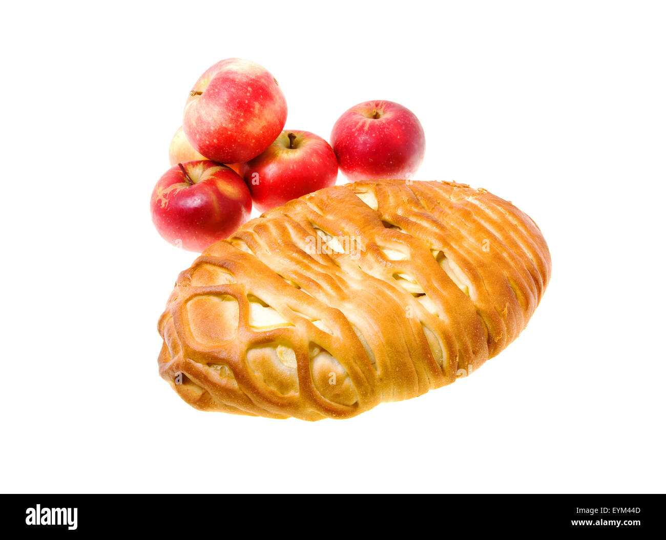 Kuchen mit Äpfeln Stockfoto