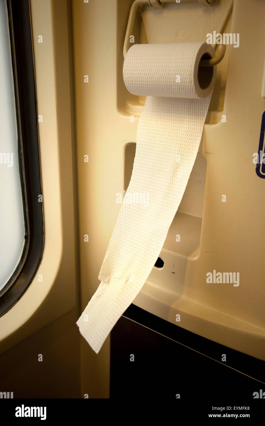 Zug, WC, waschen, Zimmer, WC-Papier, Fenster Stockfoto