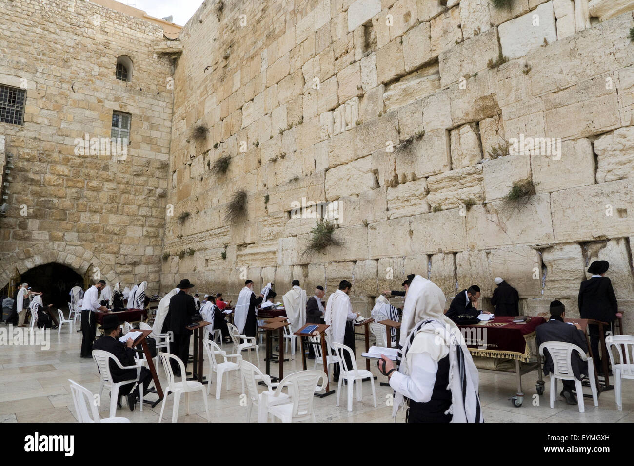 Altstadt von Jerusalem, religiöse Juden an der Klagemauer (machen), Israel Stockfoto