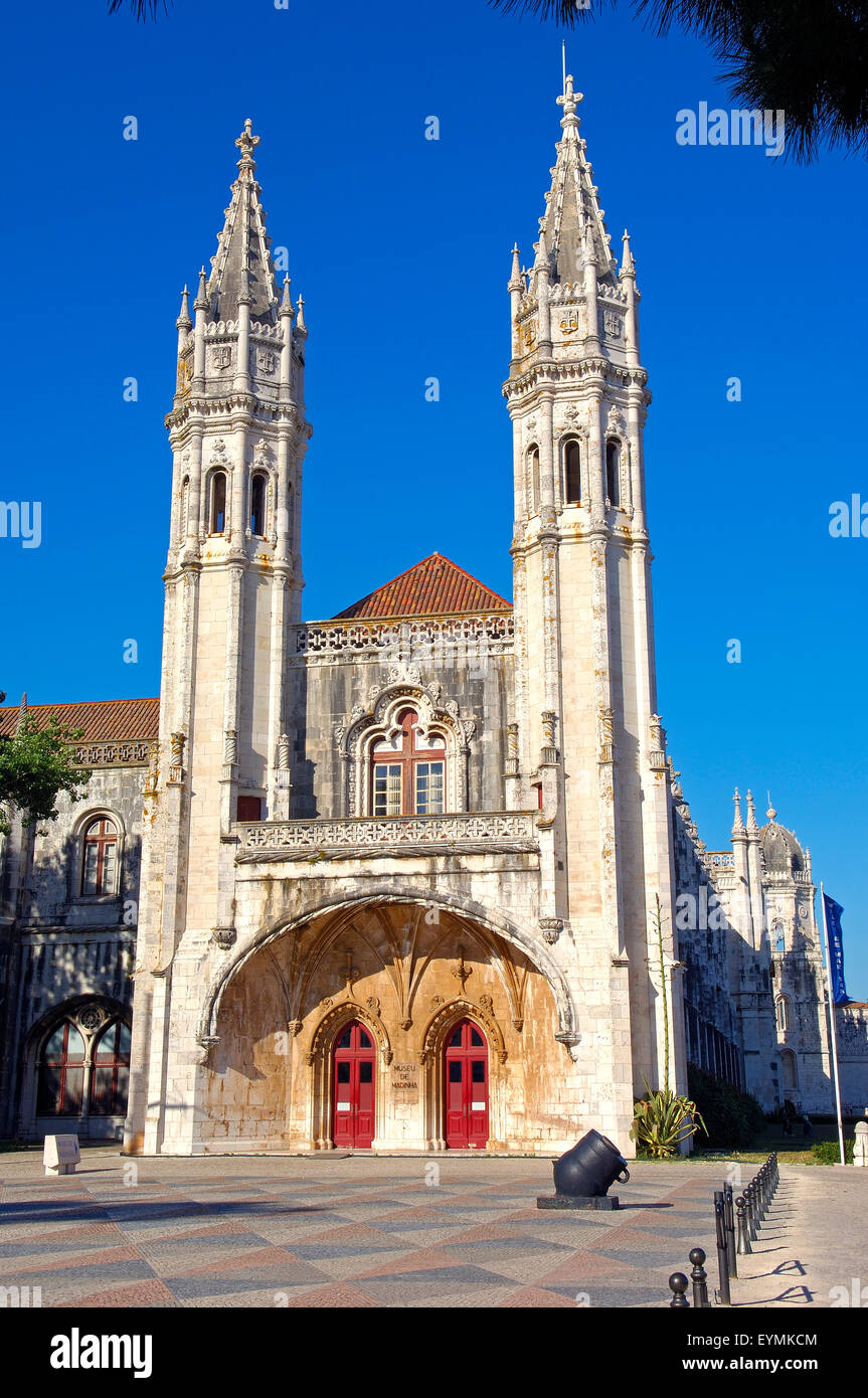 Museu de Marinha "Marine-Museum". Mosteiro Dos Jeronimos, das Hieronymus-Kloster. UNESCO-Weltkulturerbe, Belem. Lisbo Stockfoto