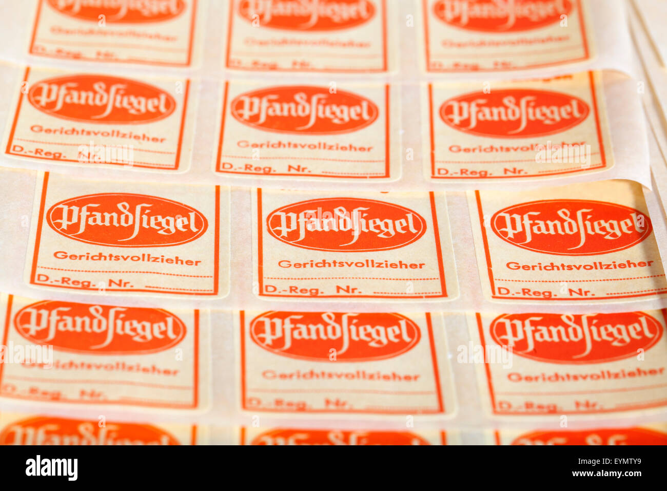 Gerichtsvollzieher Kaution Dichtungen, Deutschland, Europa Stockfoto