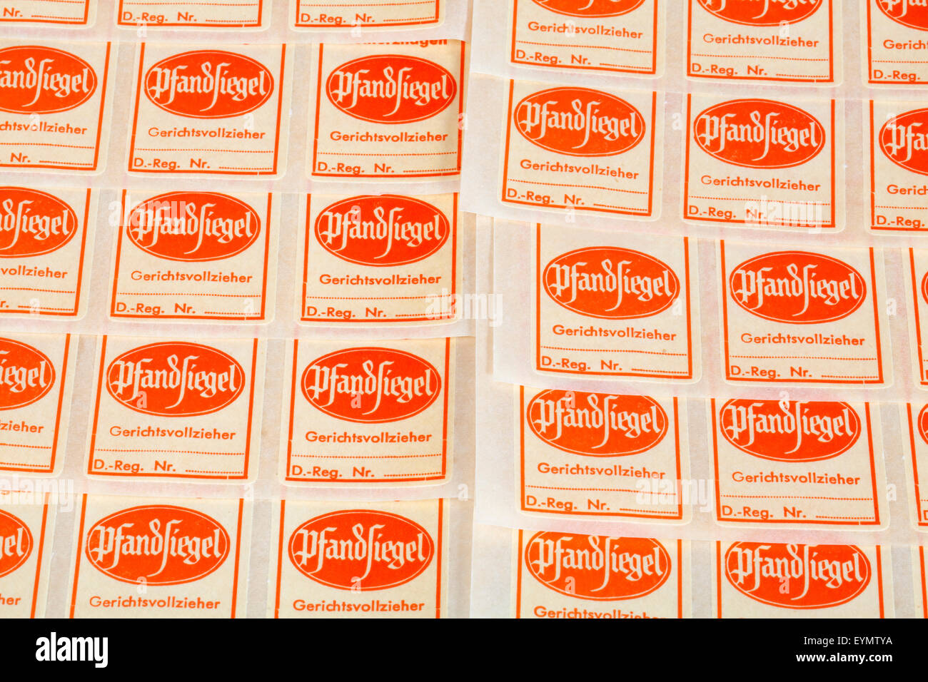 Gerichtsvollzieher Kaution Dichtungen, Deutschland, Europa Stockfoto