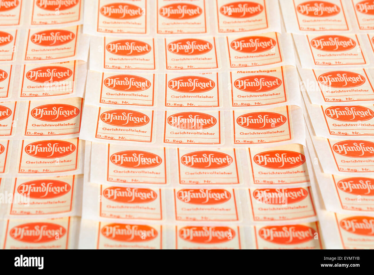 Gerichtsvollzieher Kaution Dichtungen, Deutschland, Europa Stockfoto