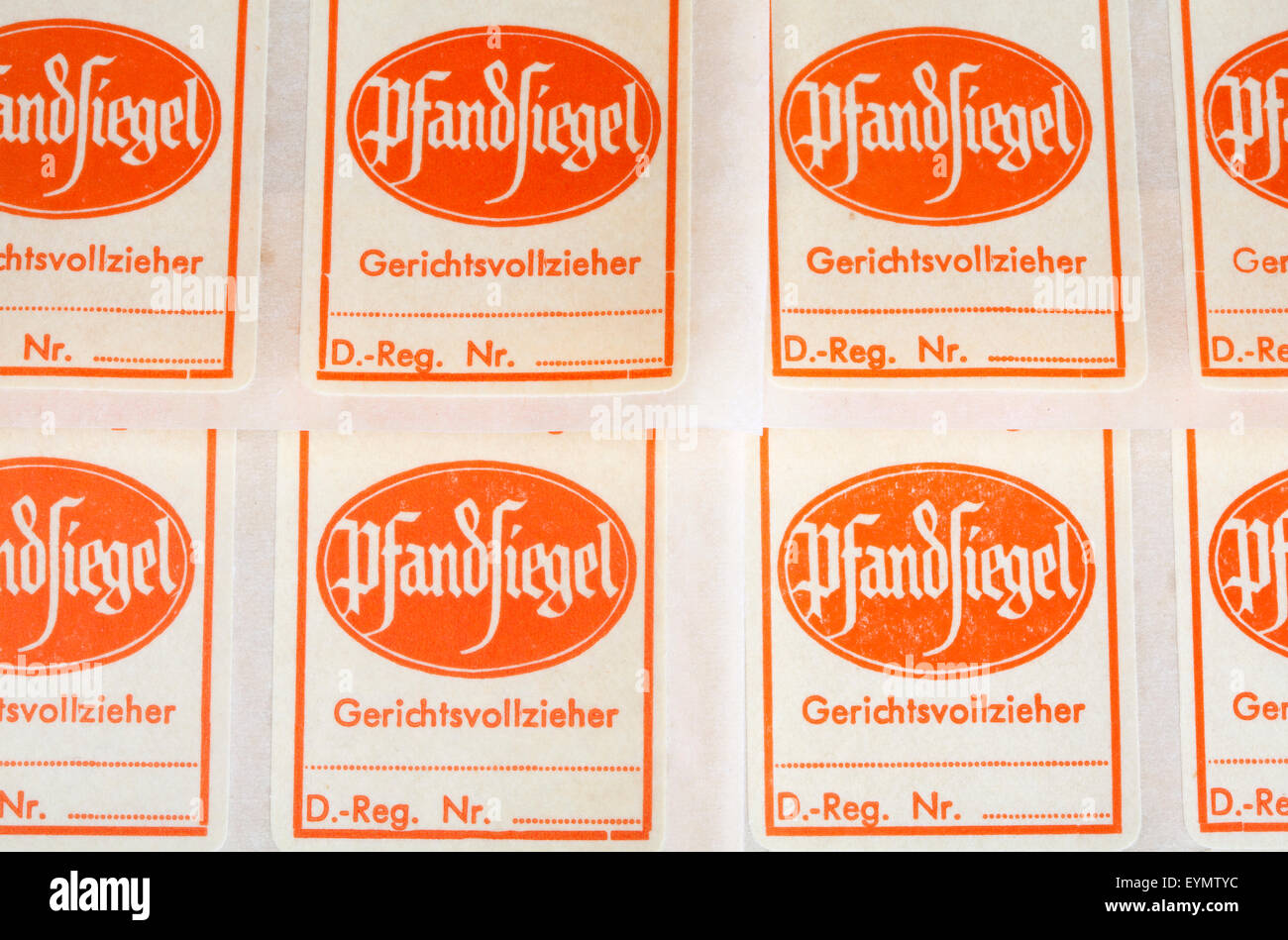 Gerichtsvollzieher Kaution Dichtungen, Deutschland, Europa Stockfoto