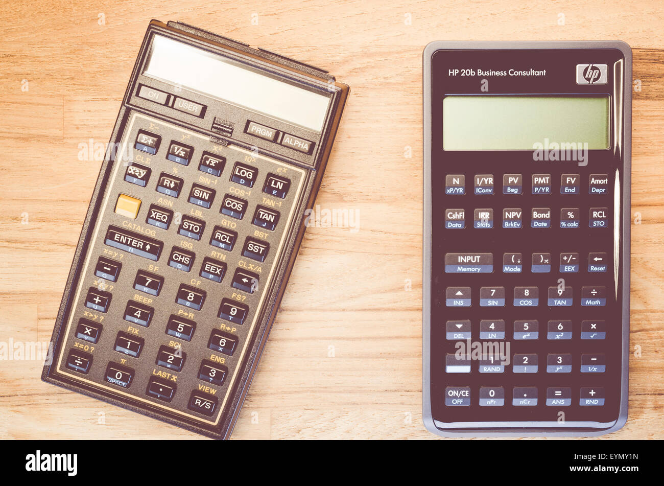 HP - 41C und HP-20 b Serie Hand-held programmierbarer Taschenrechner  erweiterbar und Finacial Rechner von Hewlet-packard Stockfotografie - Alamy