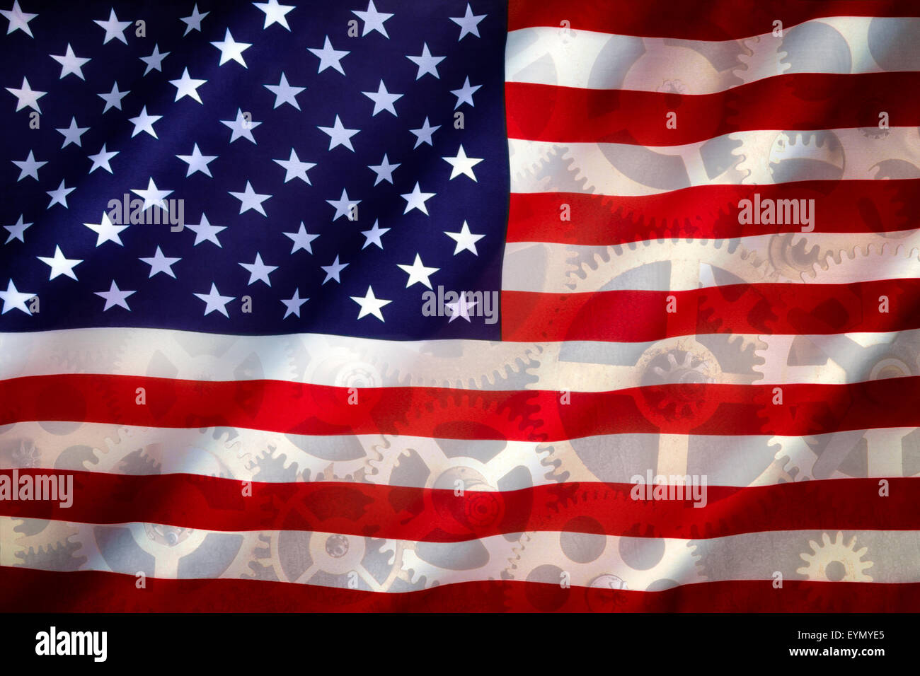 Die nationale Flagge der Vereinigten Staaten von Amerika - amerikanische Industrie Stockfoto